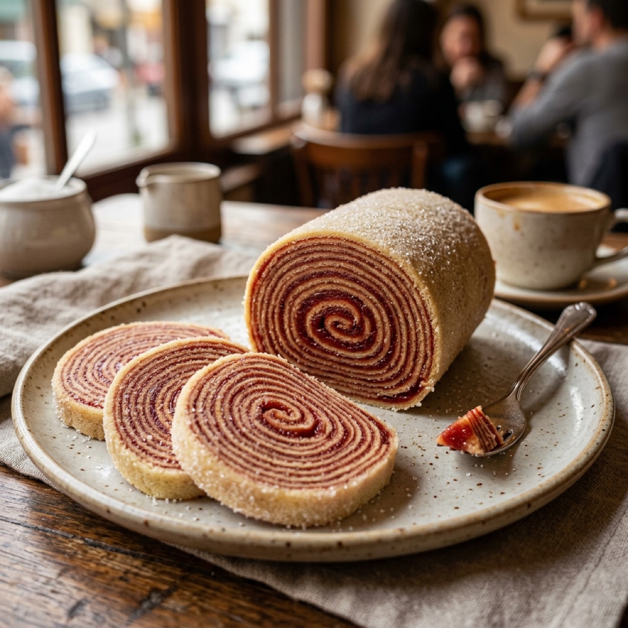 Autêntico Bolo de Rolo com camadas finíssimas de goiabada